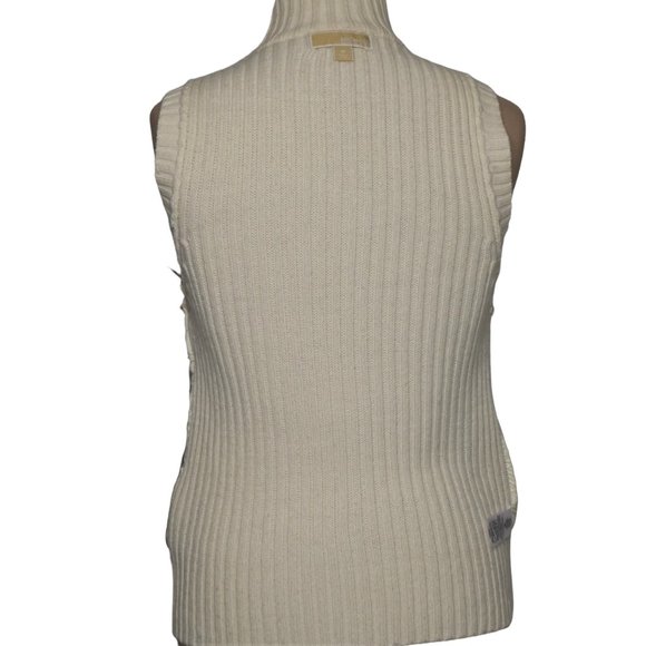 Michael Michael Kors  Cream Faux Fur/Knit Vest Size M - Picture 11 of 13